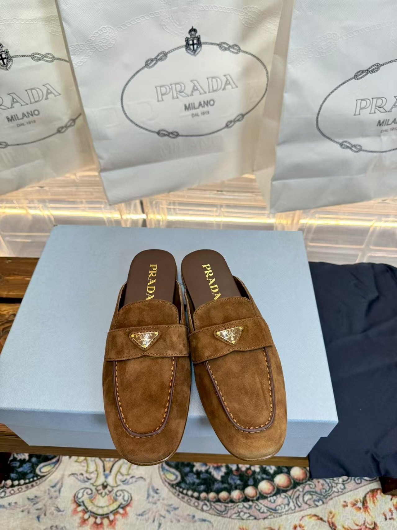 PRADA Suede sandals Brown XM09101