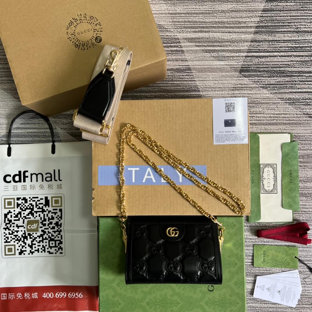 702228 gg matelasse um8hg 1046 19cm black shoulder bag cross body bags