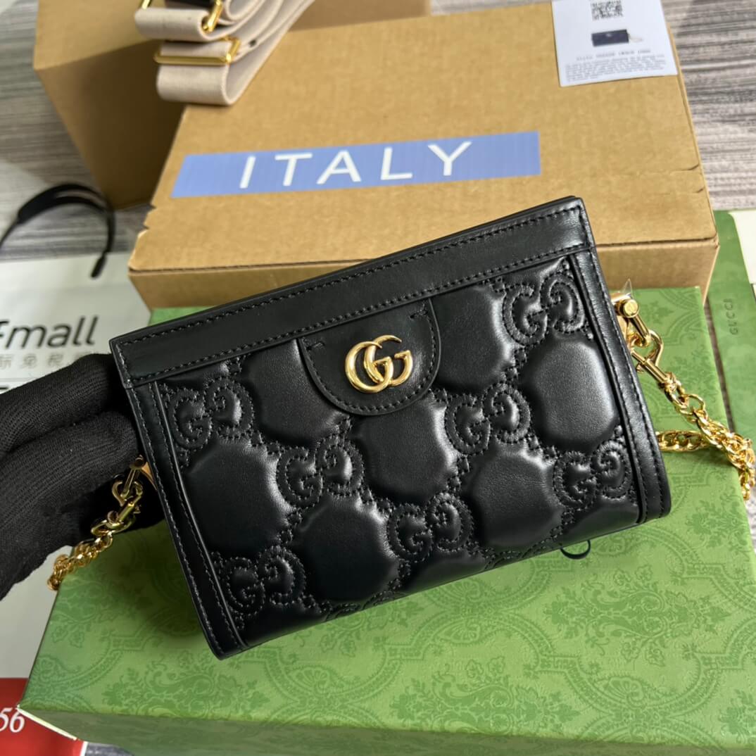 702228 gg matelasse um8hg 1046 19cm black shoulder bag cross body bags