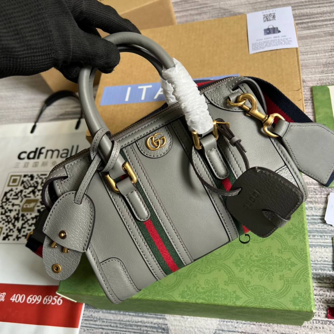 715771 exquisite mini grey 22cm cowhide real leather