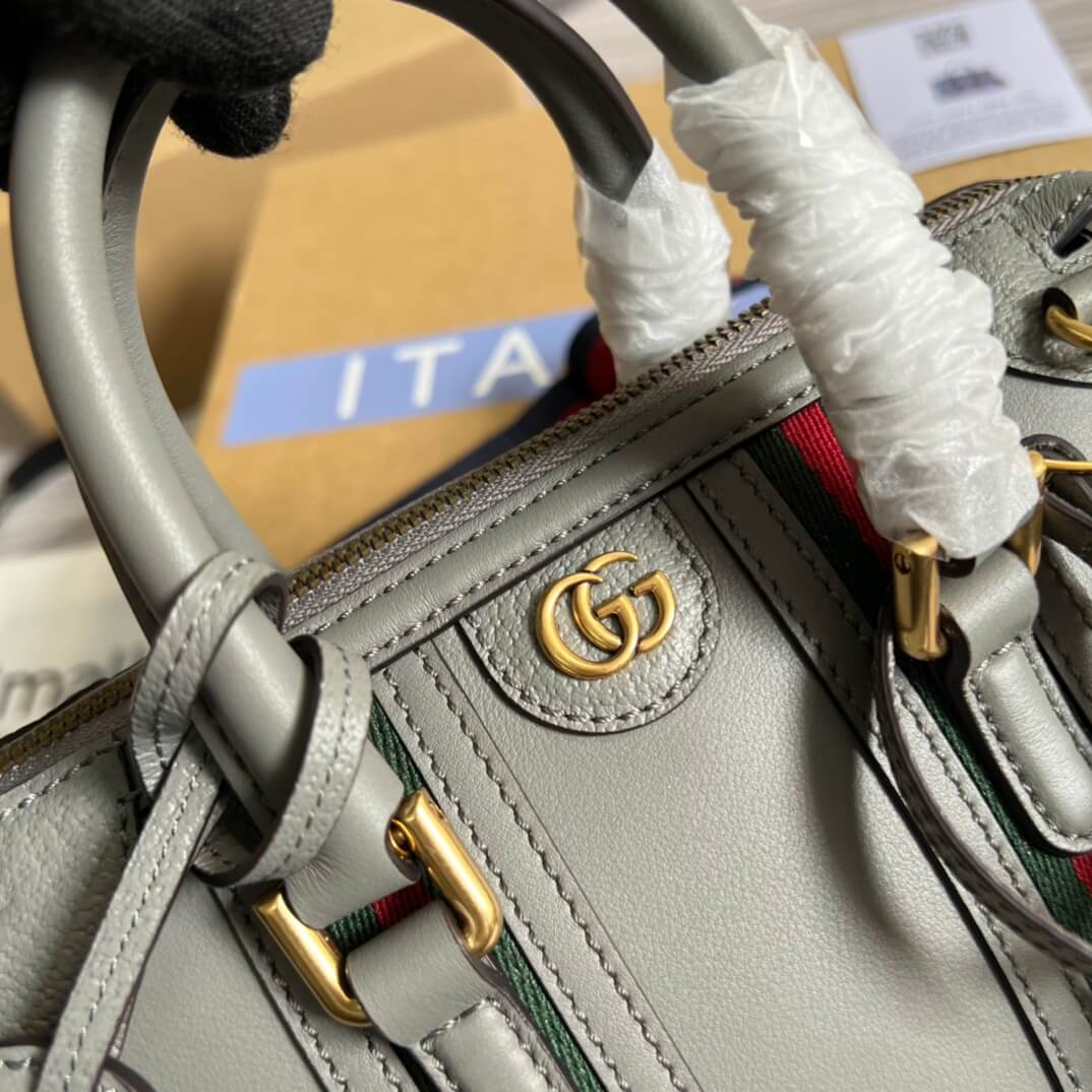 715771 exquisite mini grey 22cm cowhide real leather