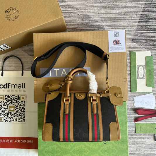 715772 exquisite gucci pm brown 27cm