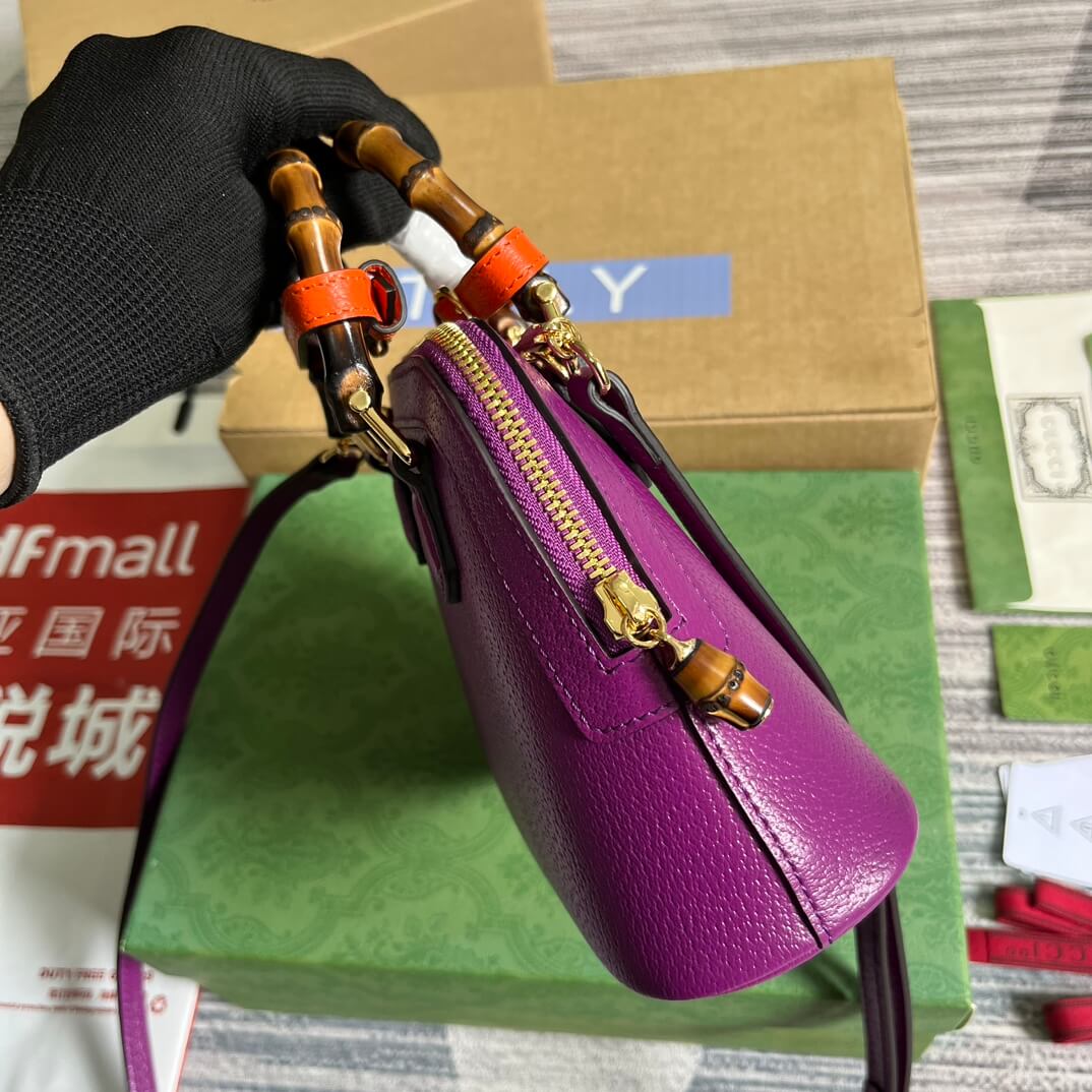 715775 dionysus gg mini tote bag totes 20cm purple cowhide real leather