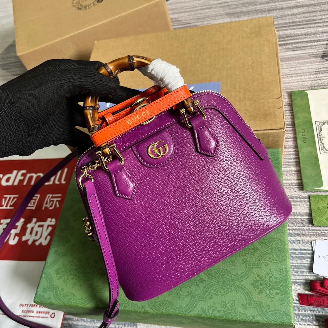 715775 dionysus gg mini tote bag totes 20cm purple cowhide real leather