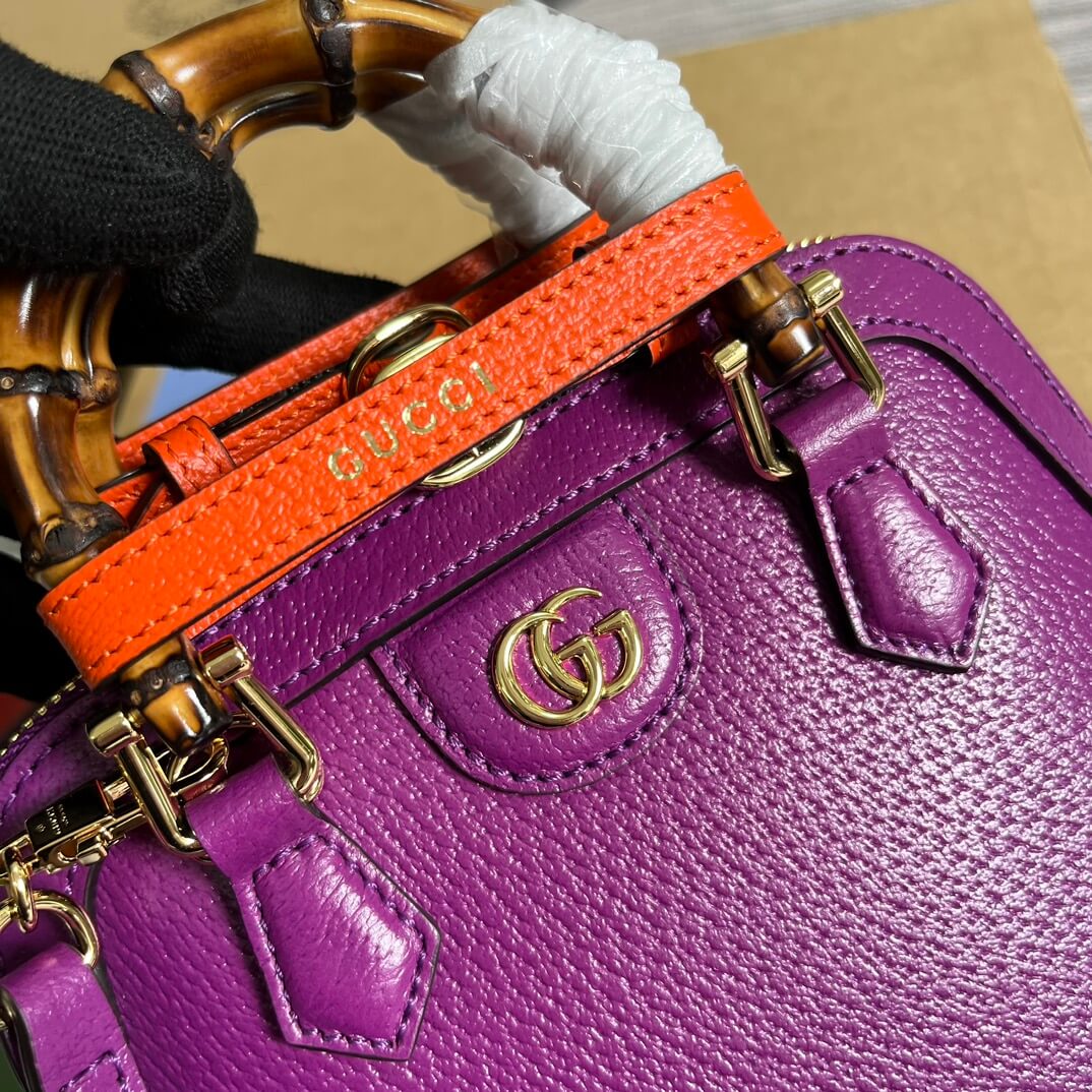 715775 dionysus gg mini tote bag totes 20cm purple cowhide real leather