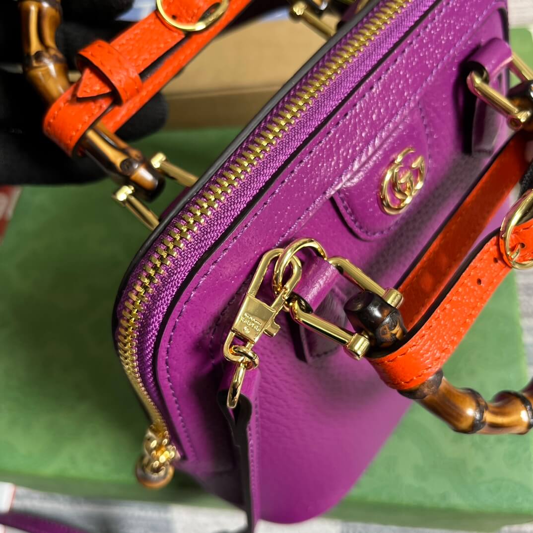 715775 dionysus gg mini tote bag totes 20cm purple cowhide real leather