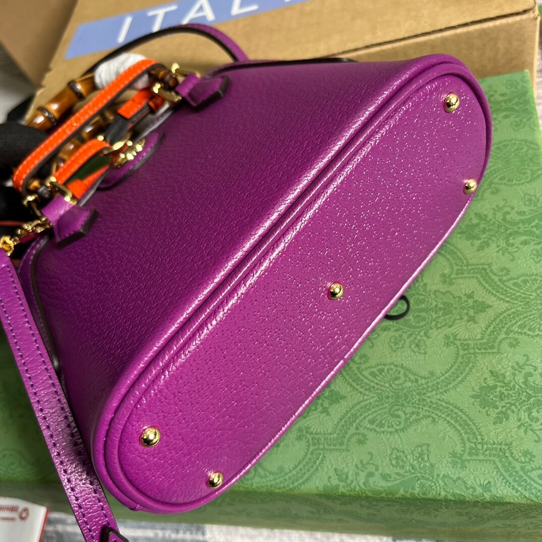 715775 dionysus gg mini tote bag totes 20cm purple cowhide real leather