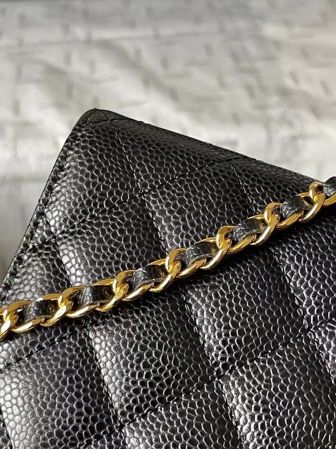 Chanel caviar clossbody bags  black CF WOC 0250