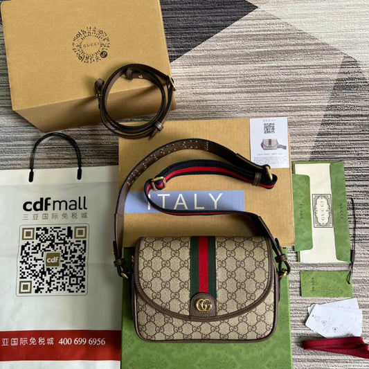 722117 ophidia 23cm brown pvc free shipping chain bag cross body bags supreme