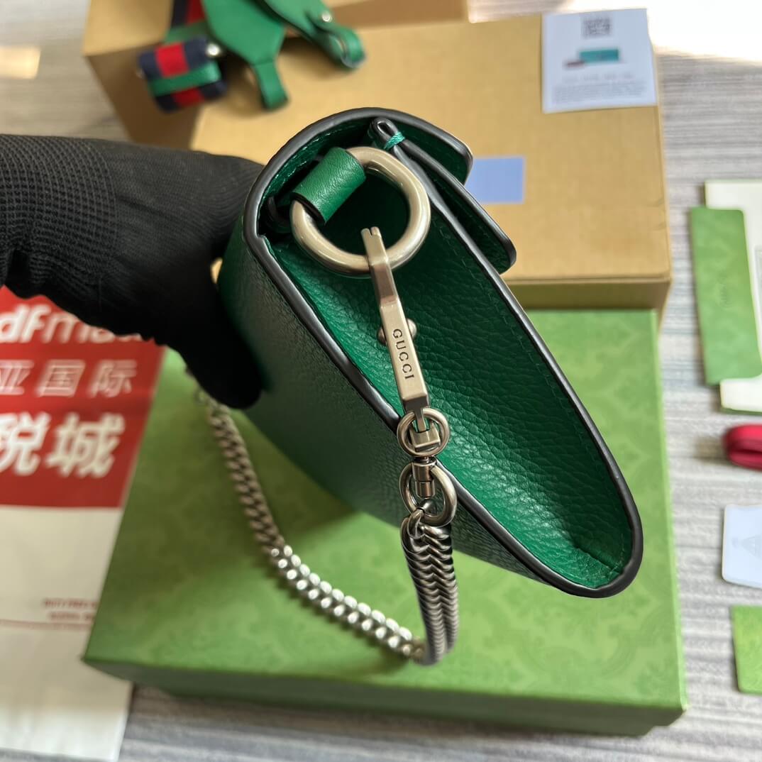 731782 dionysus gg 25cm green cowhide real leather