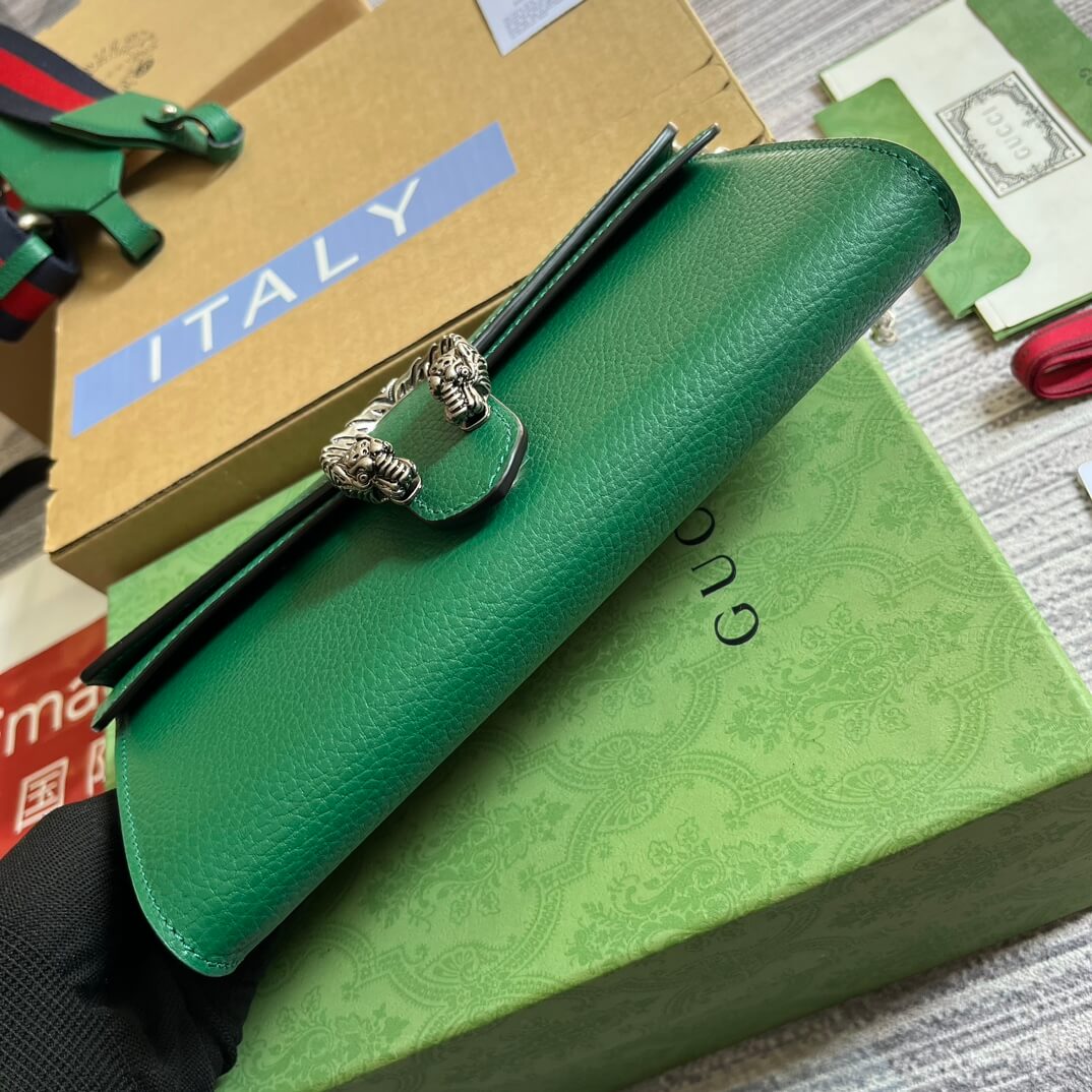 731782 dionysus gg 25cm green cowhide real leather