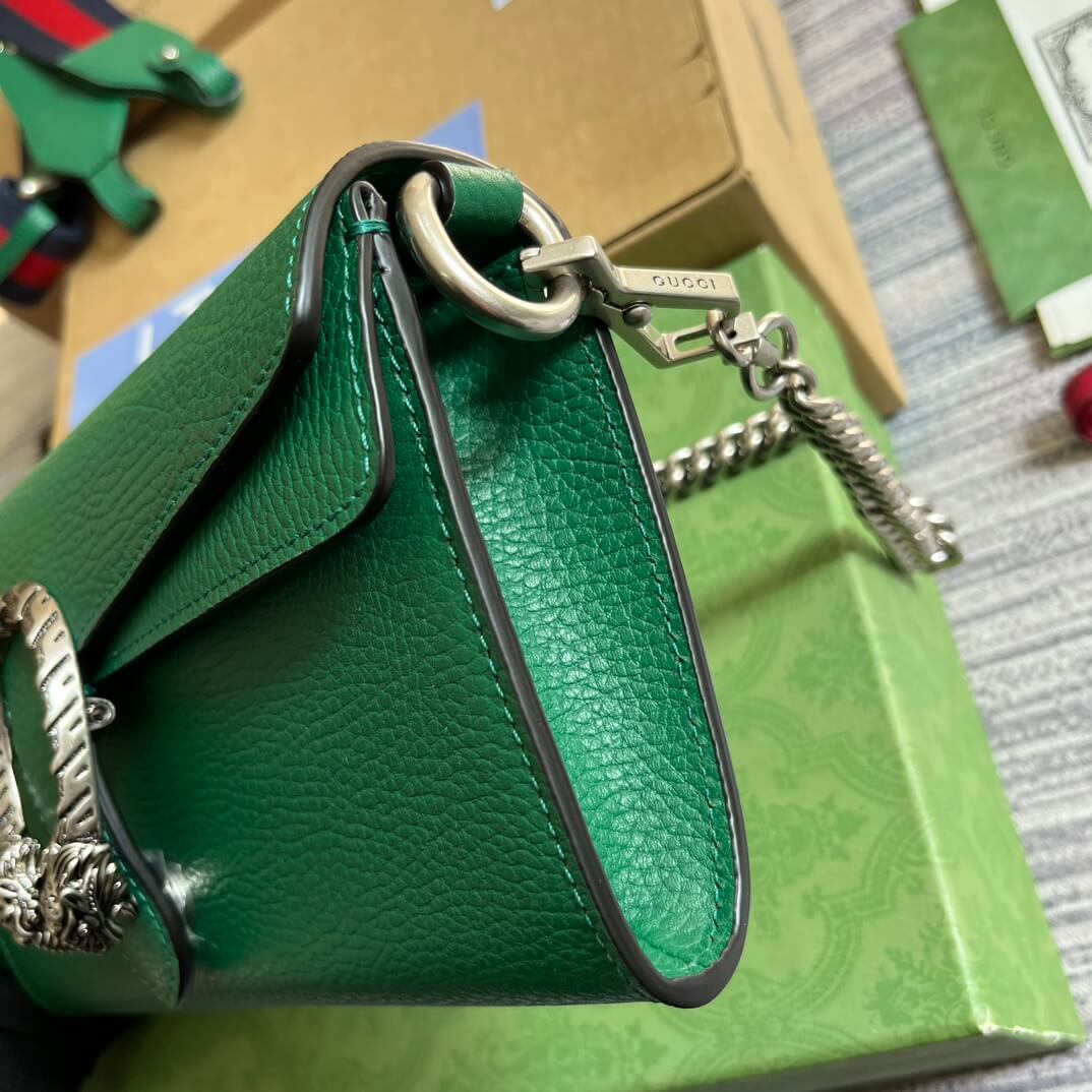 731782 dionysus gg 25cm green cowhide real leather
