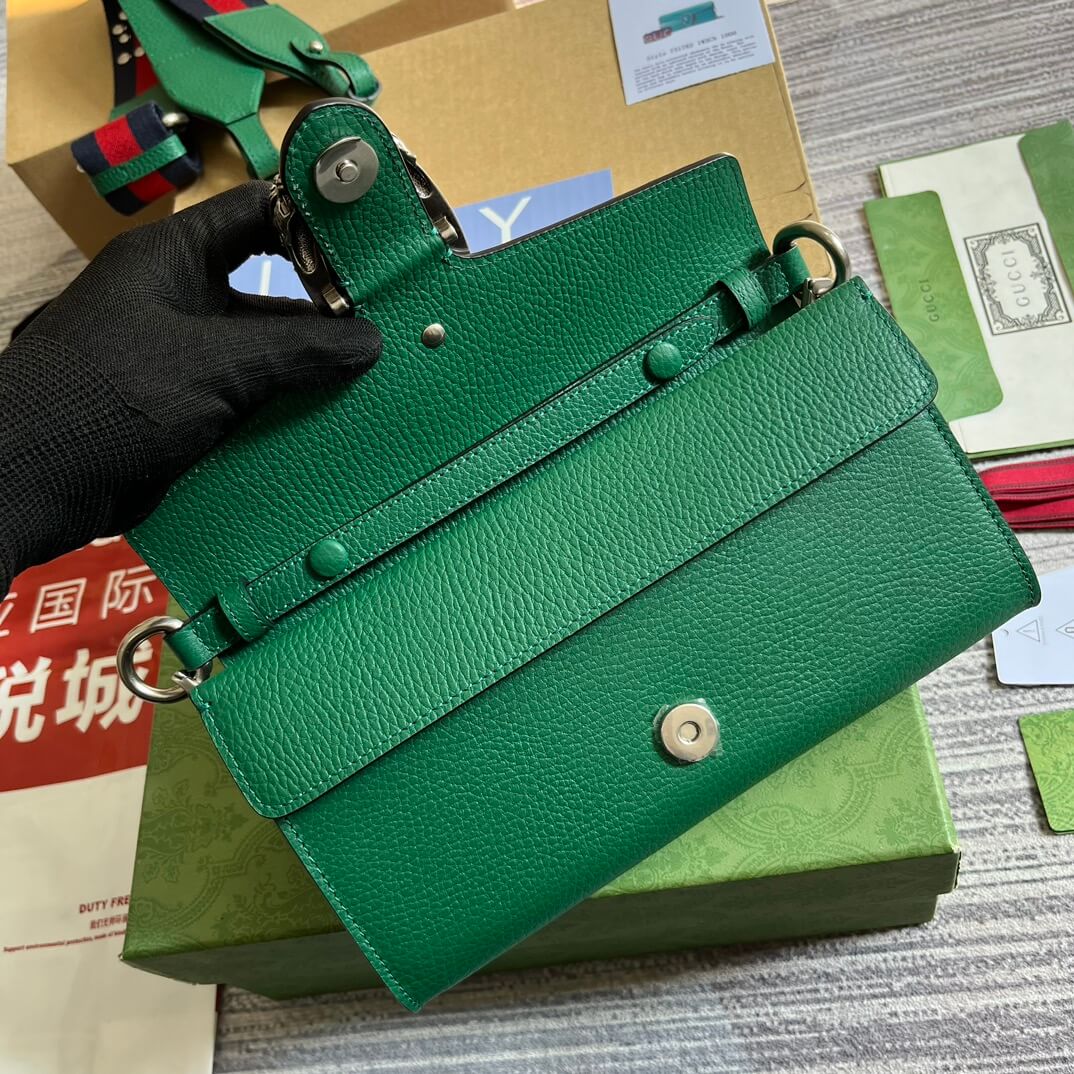 731782 dionysus gg 25cm green cowhide real leather