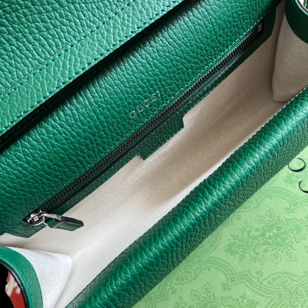 731782 dionysus gg 25cm green cowhide real leather