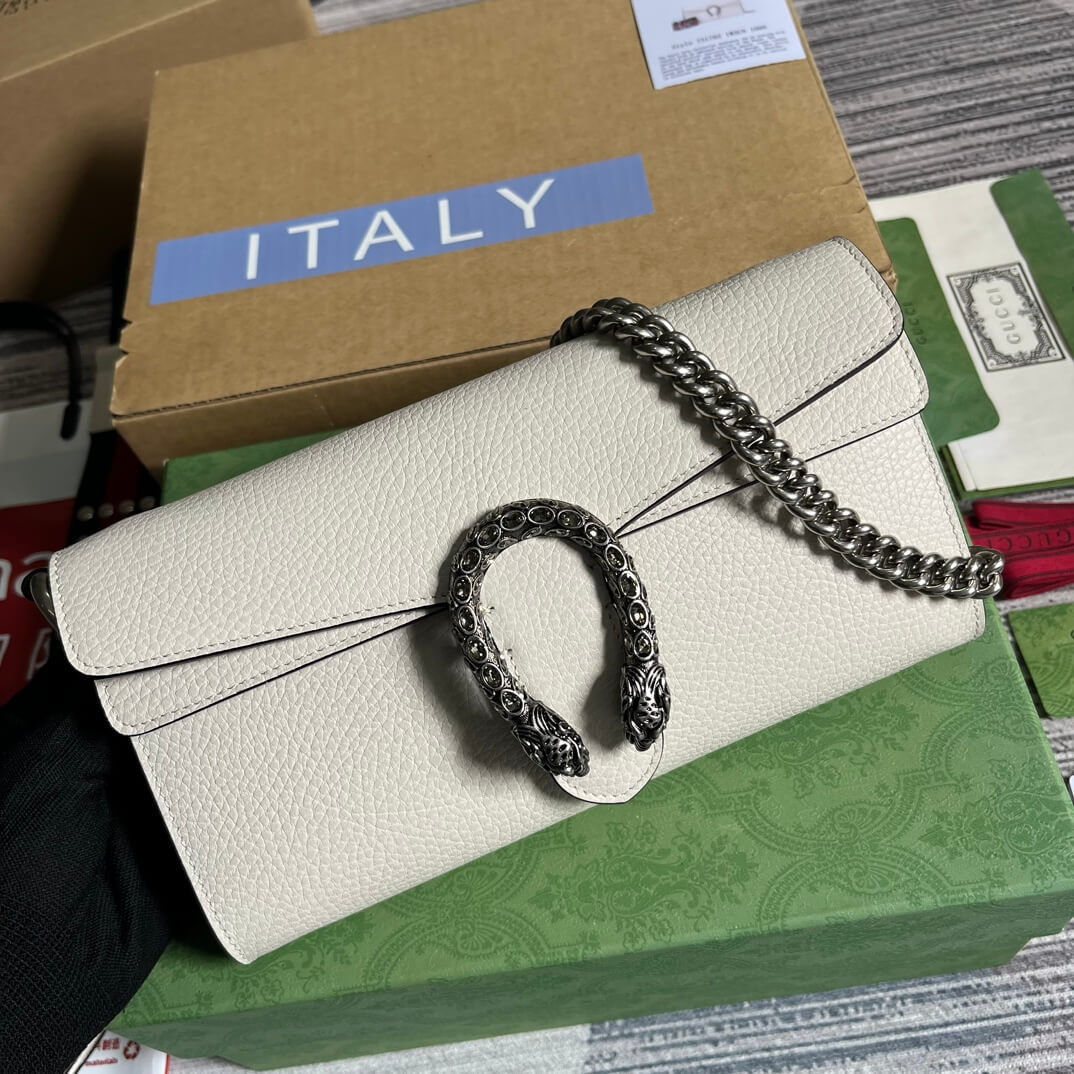 731782 dionysus gg 25cm white cowhide real leather