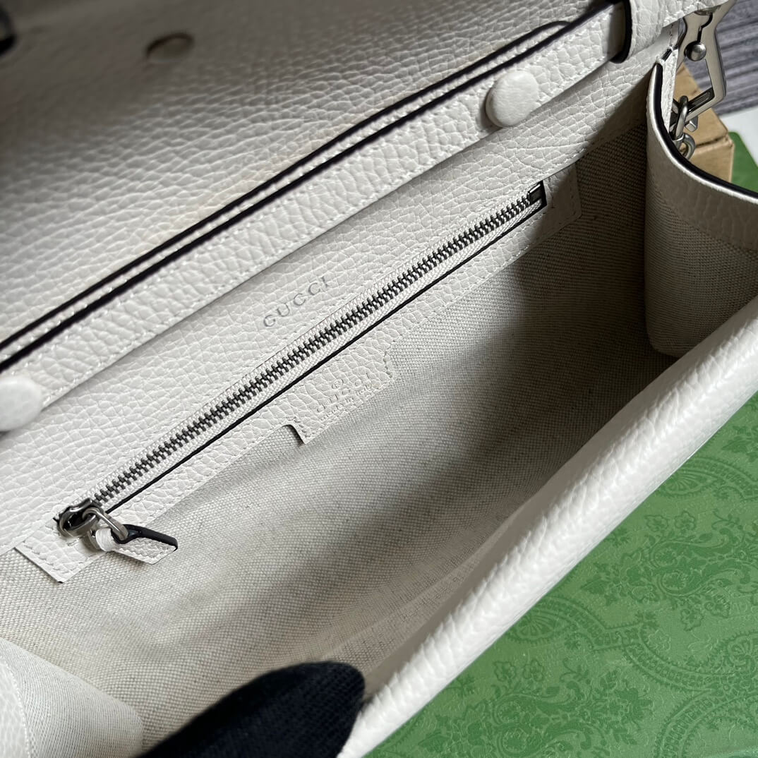 731782 dionysus gg 25cm white cowhide real leather