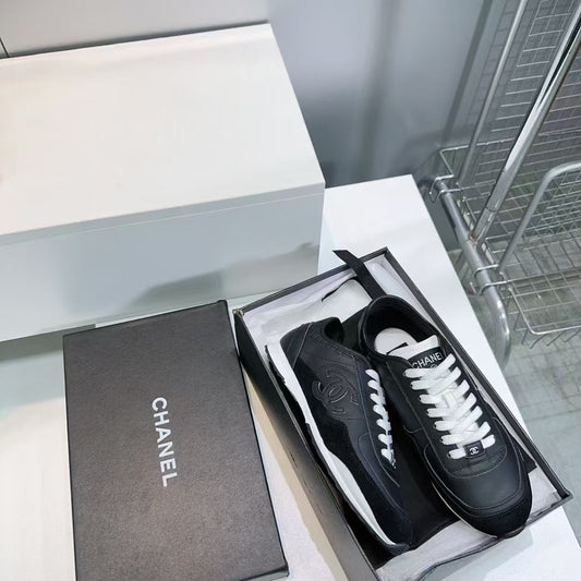 CHA SNEAKERS Calfskin Suede Calfskin Black B19848