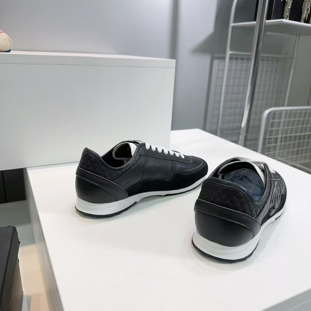 CHA SNEAKERS Calfskin Suede Calfskin Black B19848