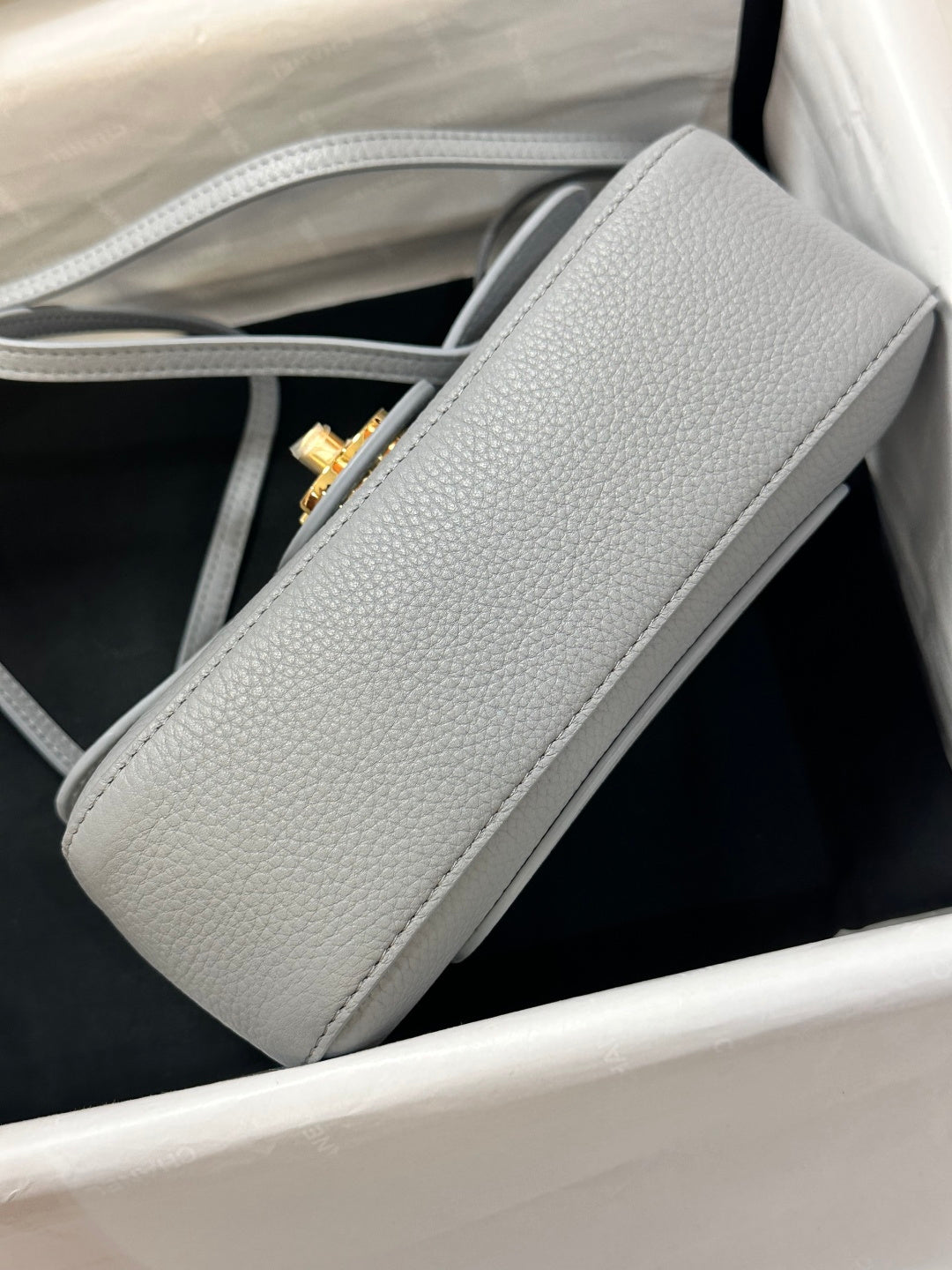 Chanel Maxi Flap Bag Grey Gold Hardware AS6573