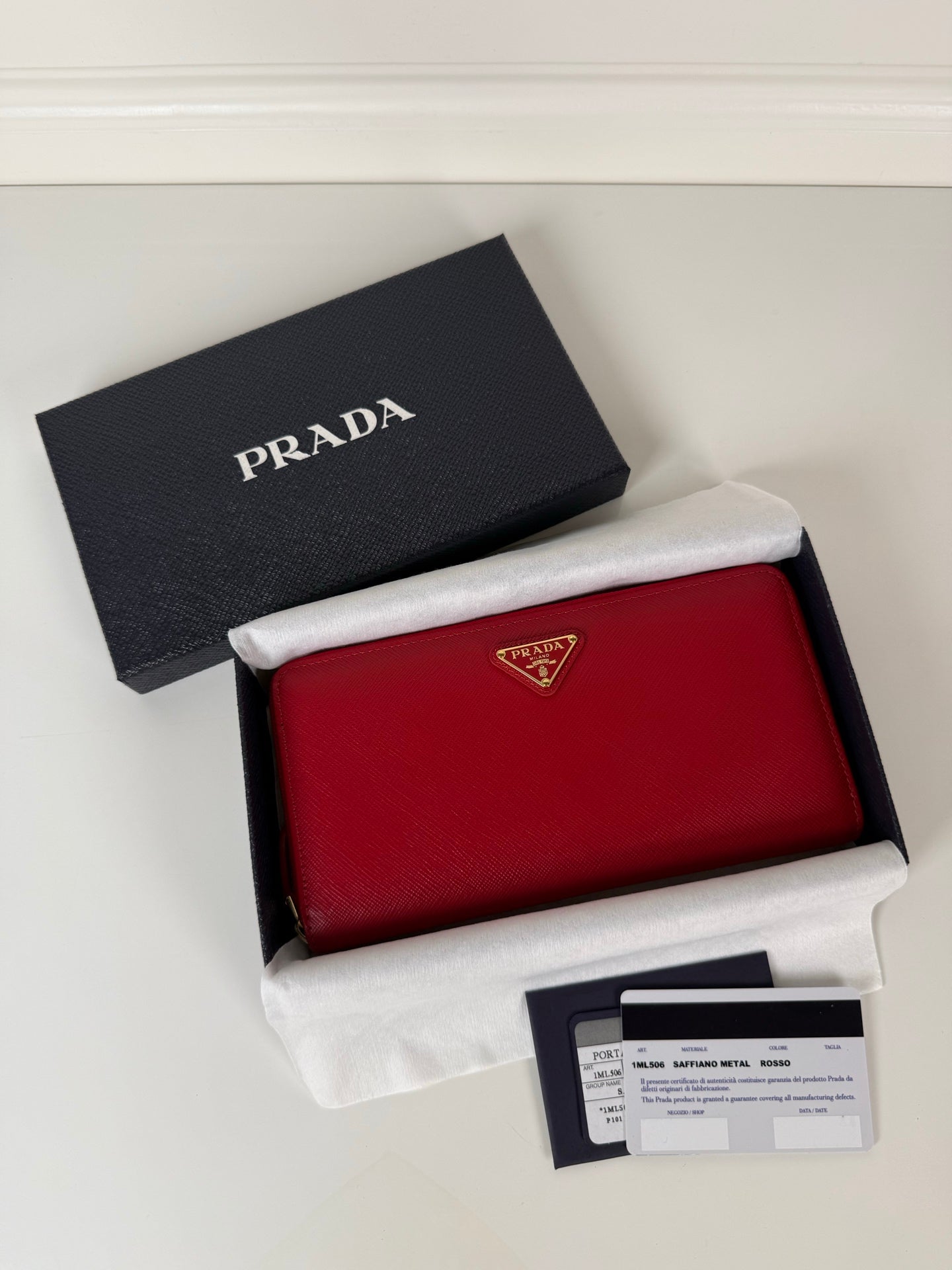 Prada Zip Wallet Red 1ML506 - View 6
