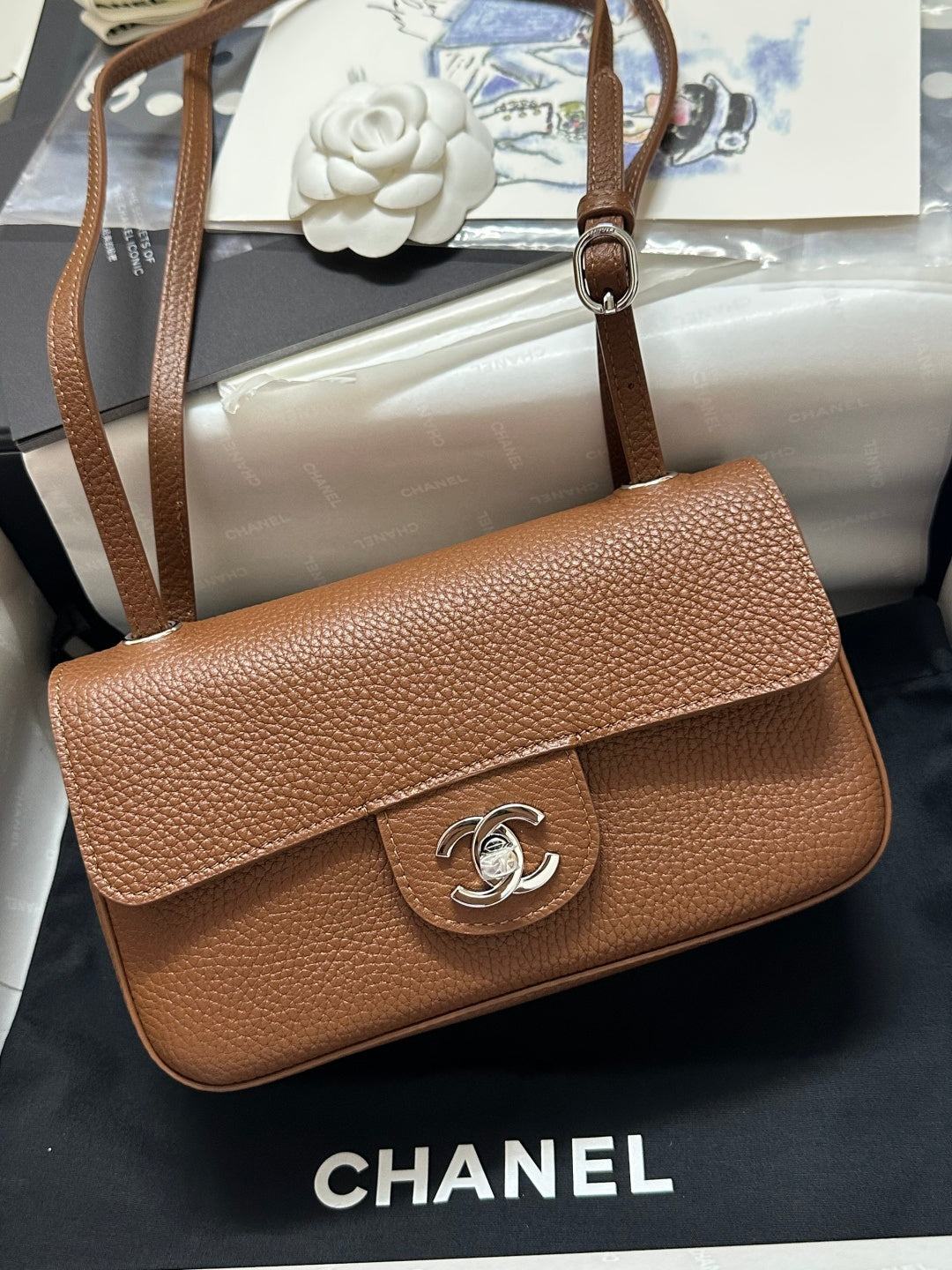 Chanel Maxi Flap Bag Caramel Gold Hardware AS6573