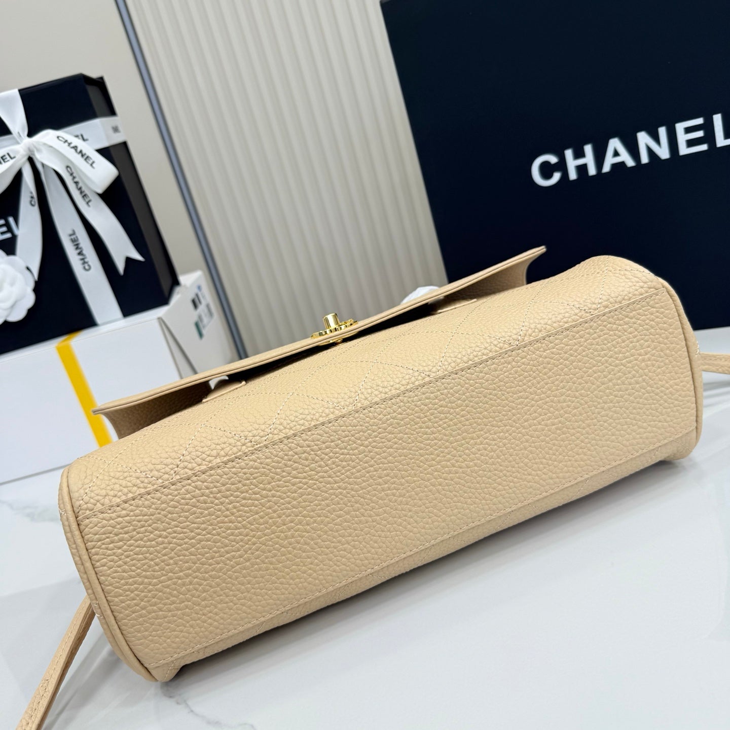Chanel 26S Flap Bag Apricot Calfskin AS6288