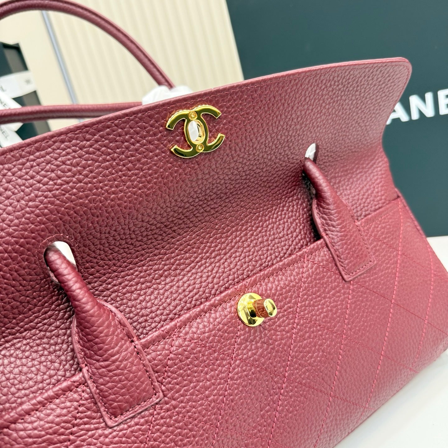 Chanel 26S Flap Bag Burgundy Calfskin AS6288