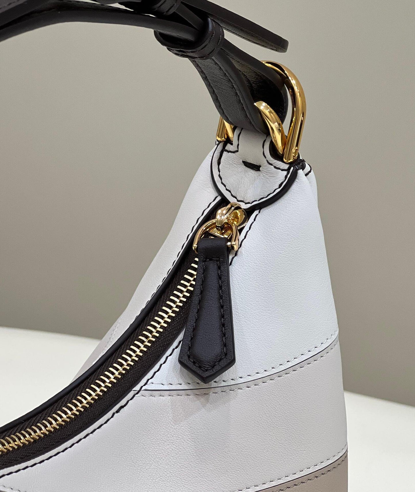 80056 fd fendigraphy small brown leather bag