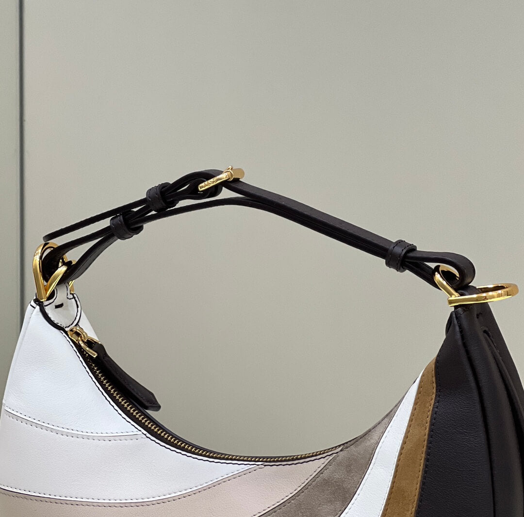 80056 fd fendigraphy small brown leather bag