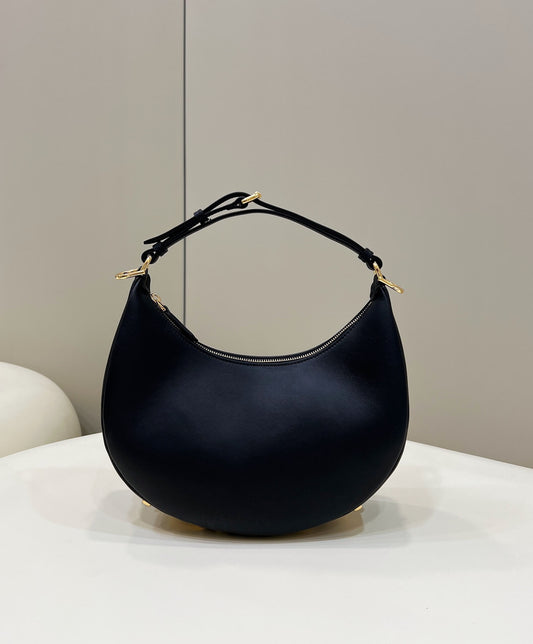 80056 fd ndigraphy small black leather bag