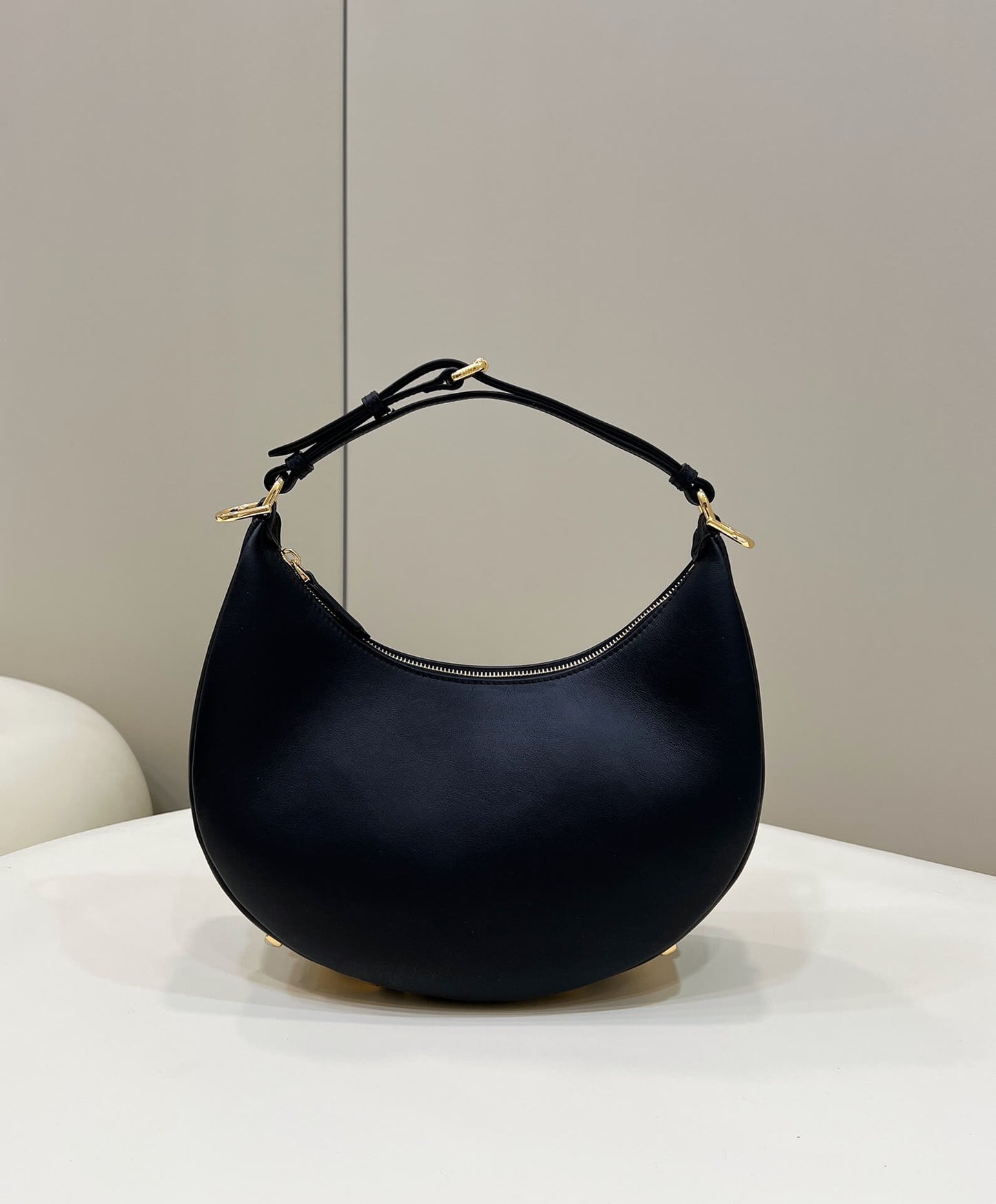80056 fd fendigraphy small black leather bag