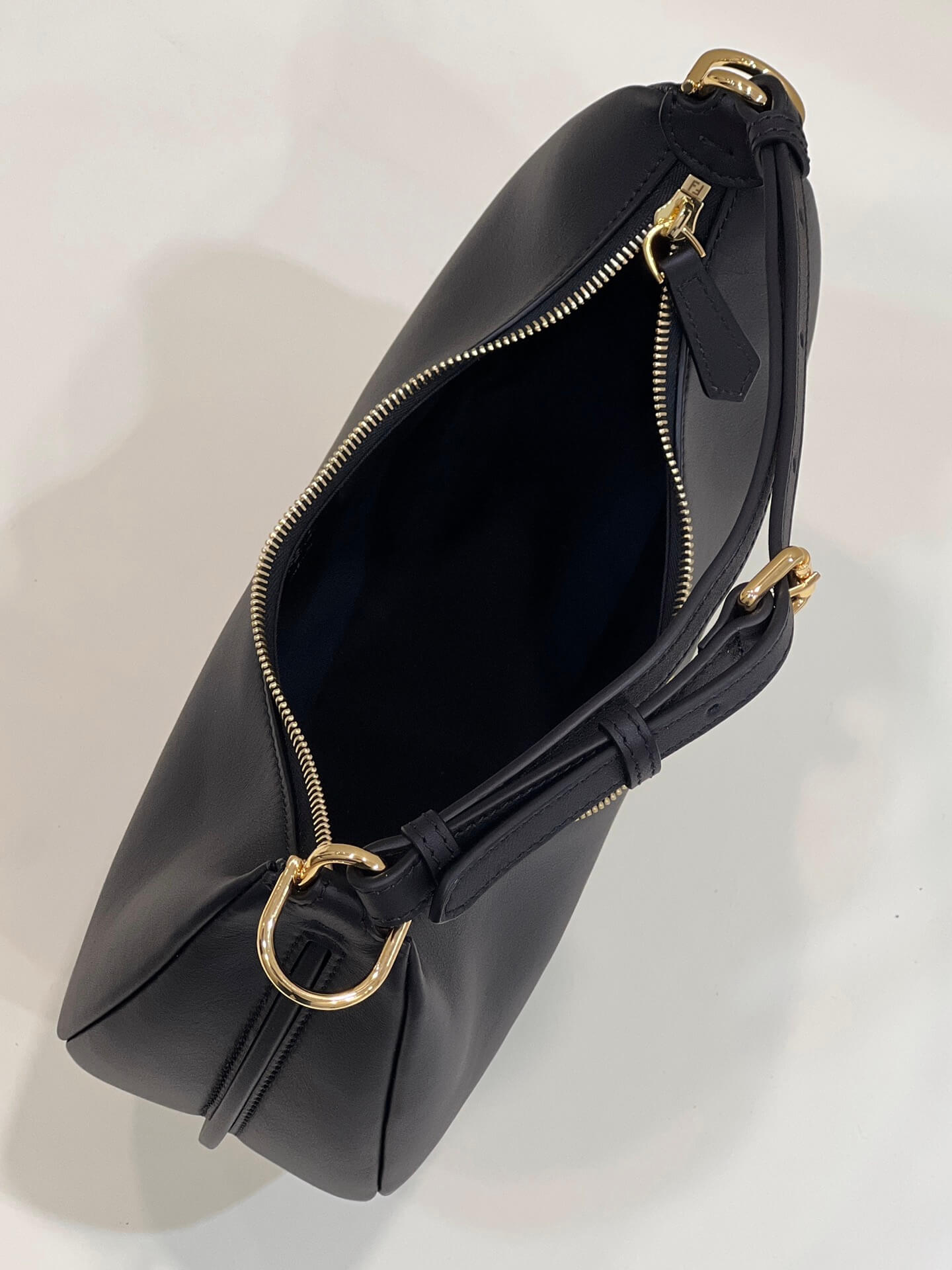 80056 fd ndigraphy small black leather bag