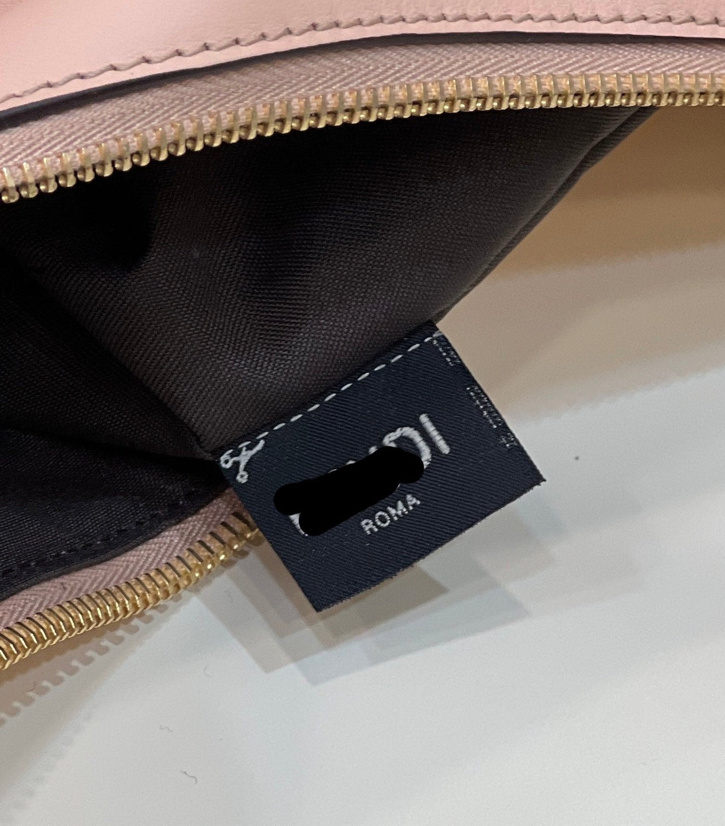 80056 fd fendigraphy small pale pink leather bag