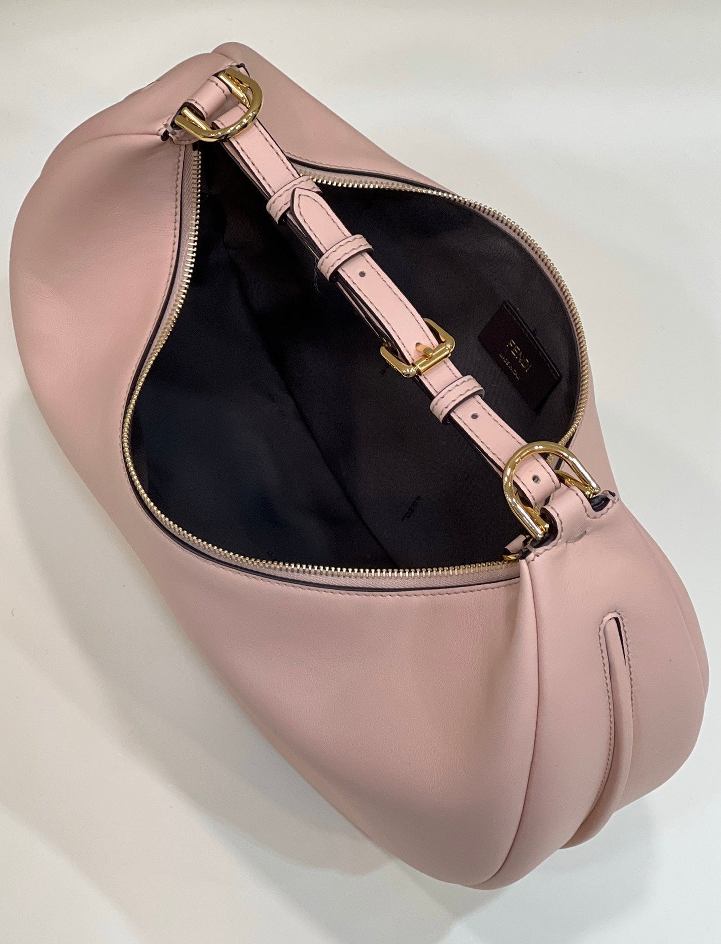 80056 fd fendigraphy small pale pink leather bag