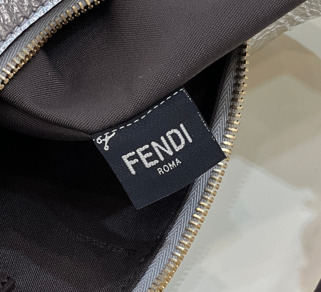 80056 fd fendigraphy small silver leather bag