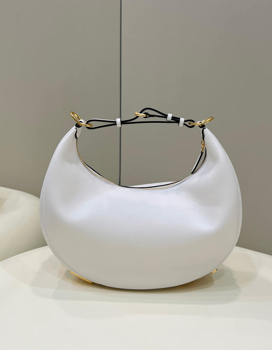 80056 fd fendigraphy small pale white leather bag