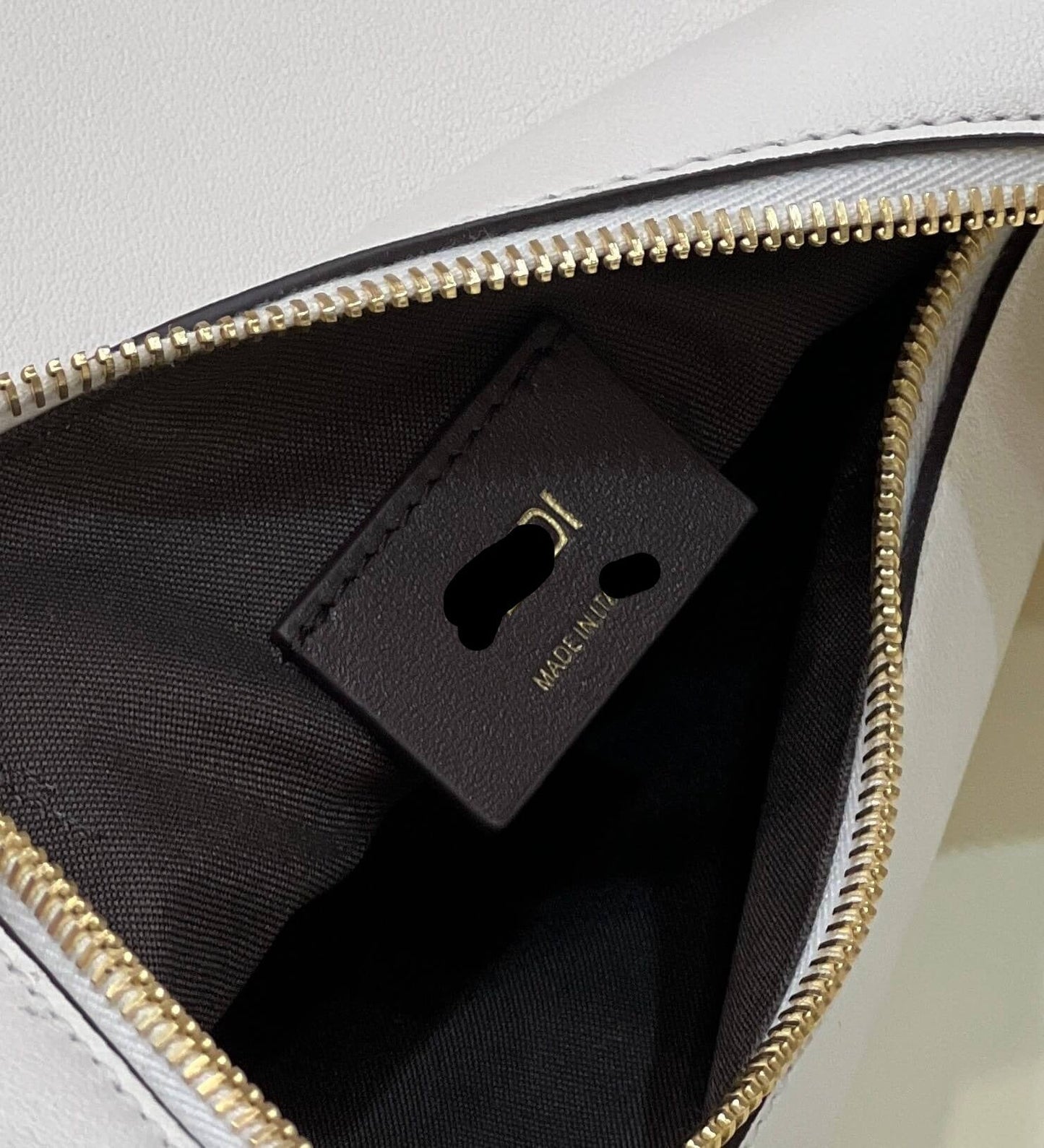 80056 fd fendigraphy small pale white leather bag