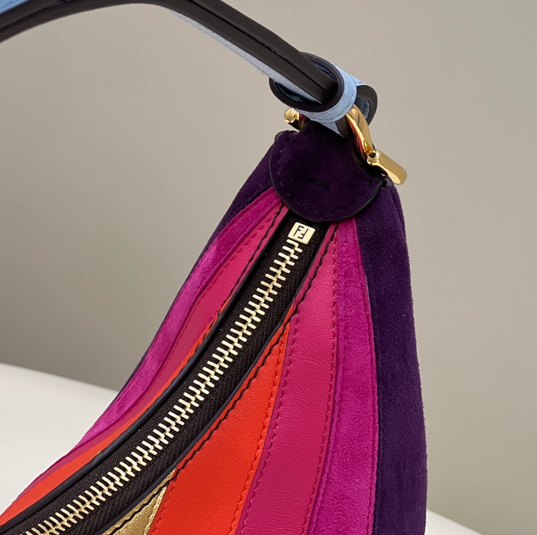 80056 fd ndigraphy small purple leather bag