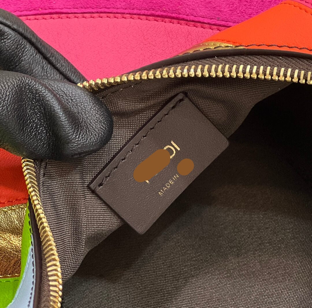 80056 fd fendigraphy small purple leather bag