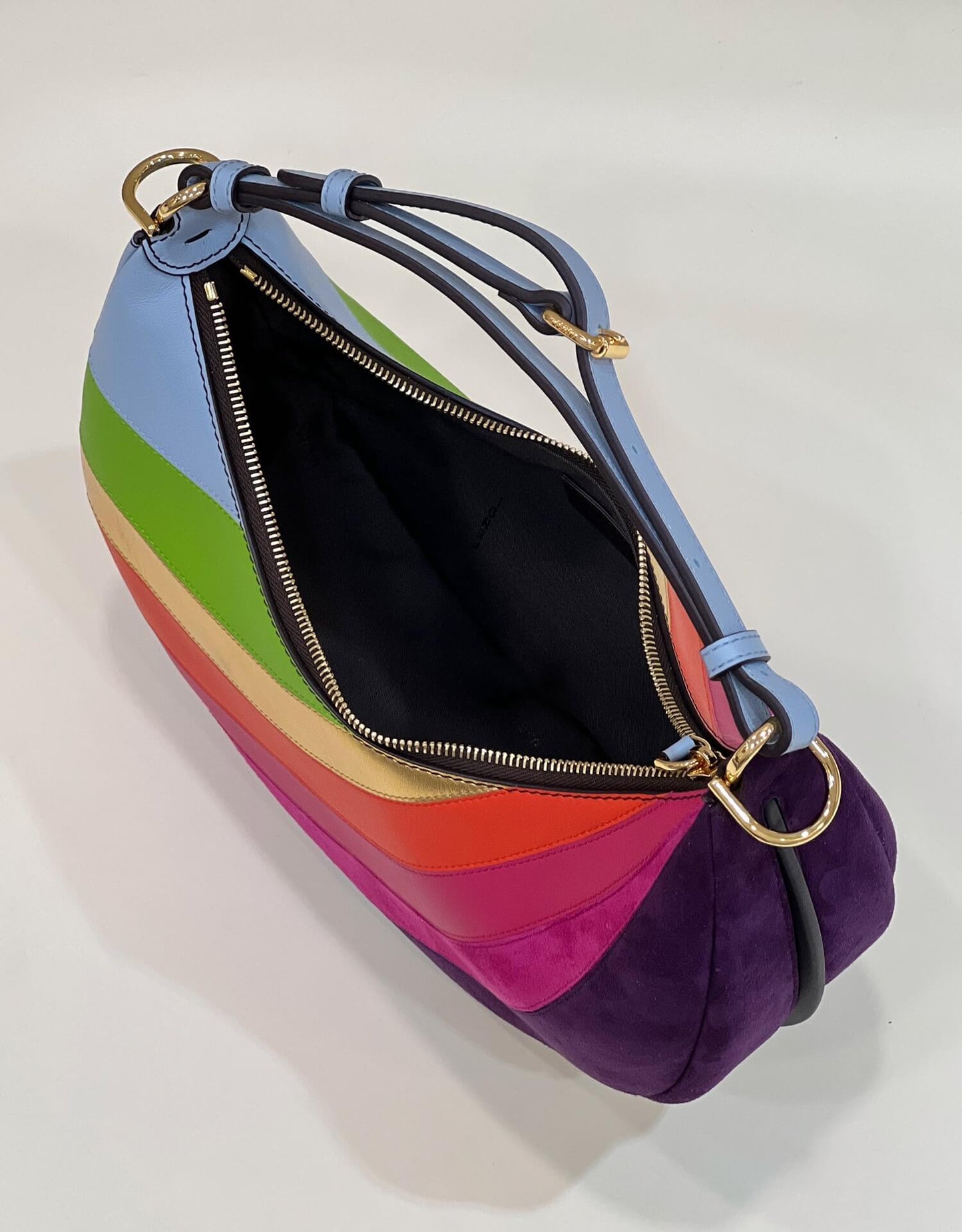 80056 fd ndigraphy small purple leather bag