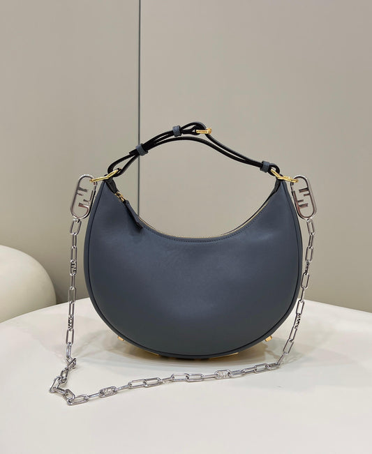 80056 fd ndigraphy small tinware grey leather bag
