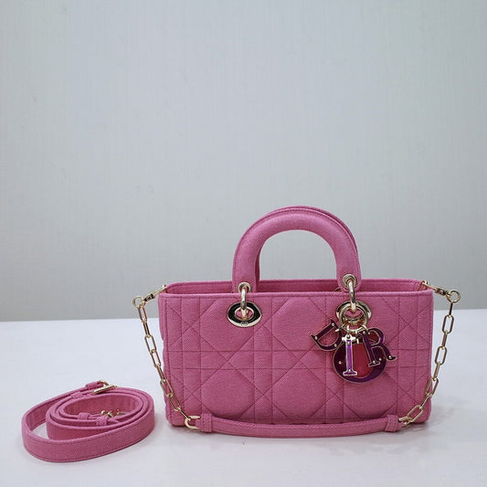 8015 lady d joy handbag pink shoulder bag cross body bags 26cm