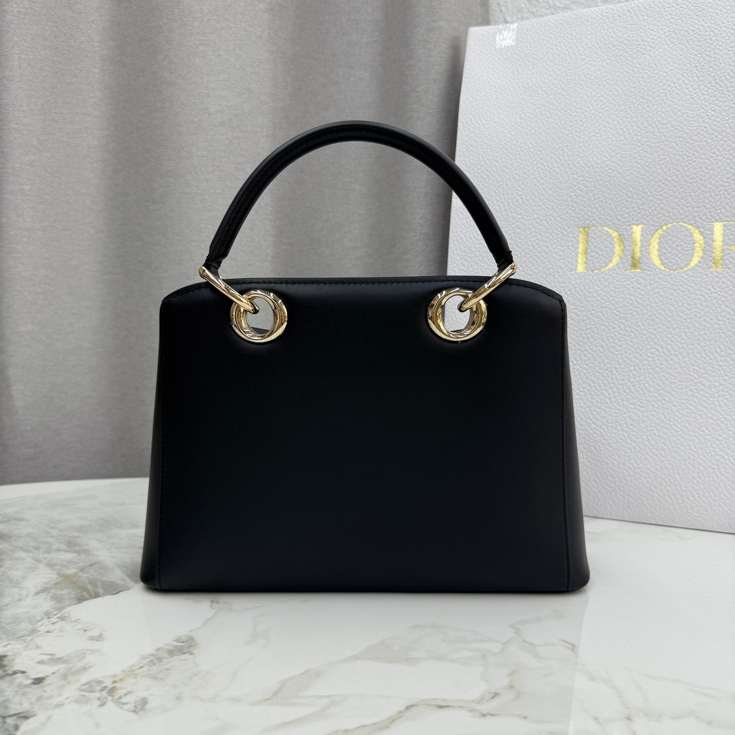 Dior Bow Tote Black Gold Hardware DO0737 - Image 3