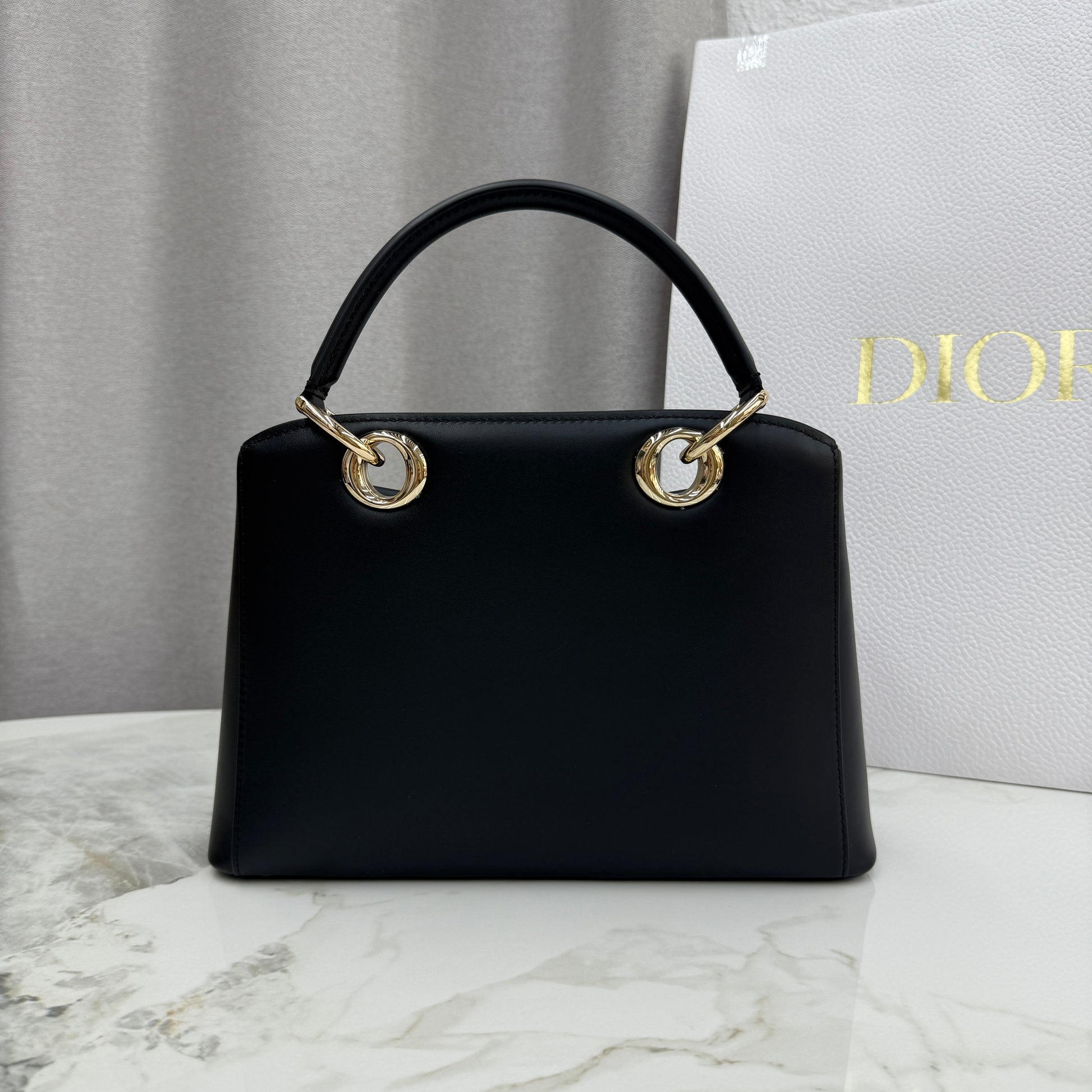 Dior Bow Tote Black Gold Hardware DO0737 - Image 3