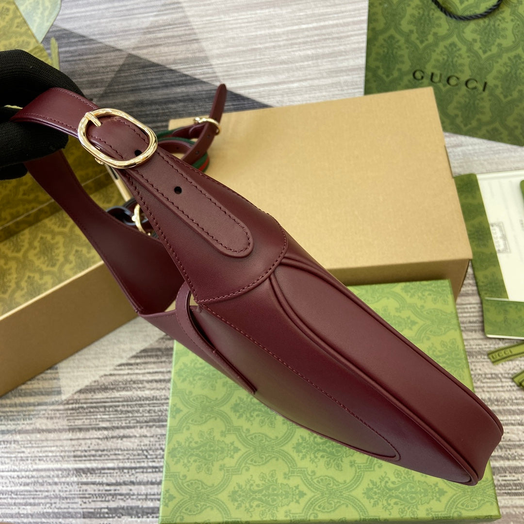 GC  Jackie handbag shoulder bag plain leather 810232 wine red