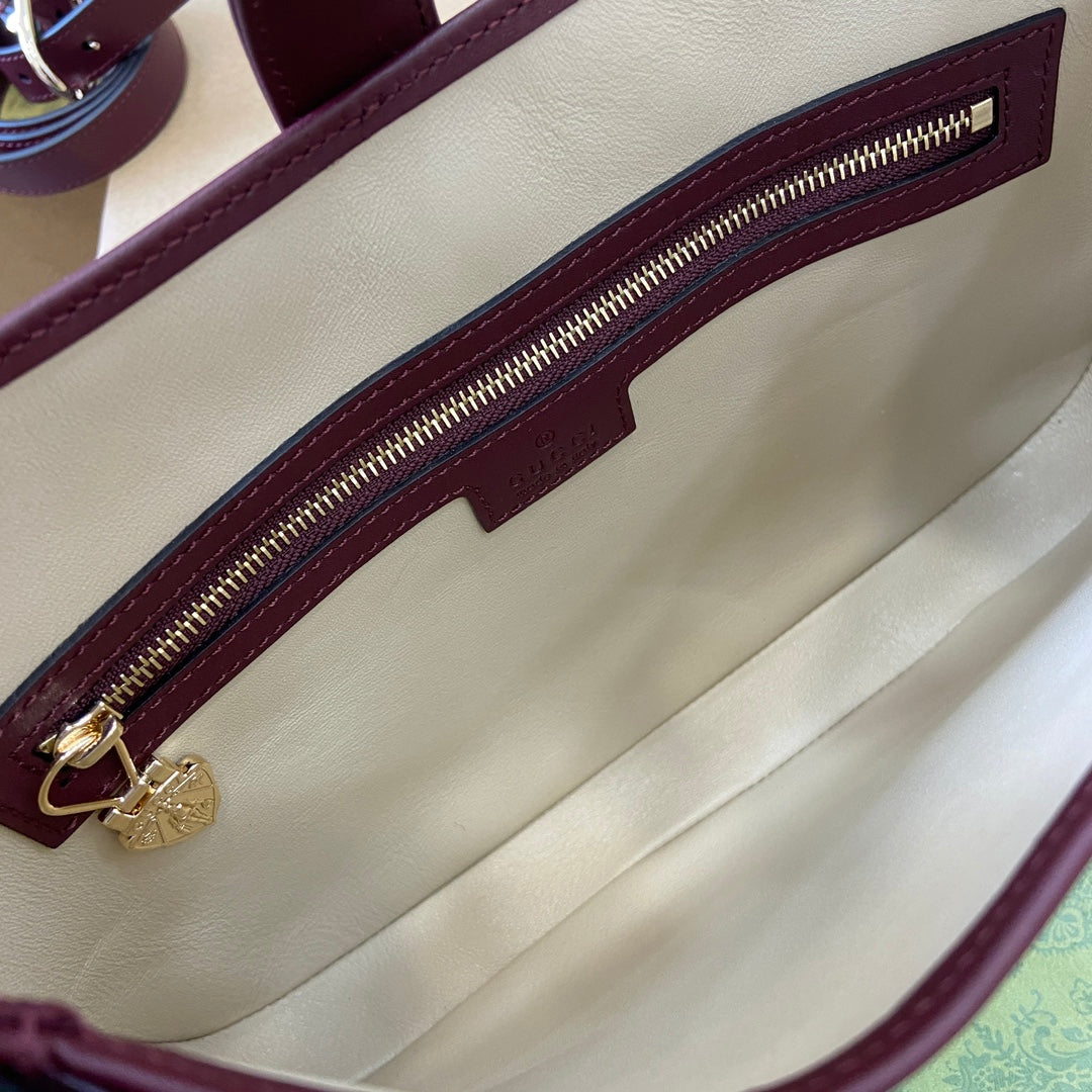 GC  Jackie handbag shoulder bag plain leather 810232 wine red