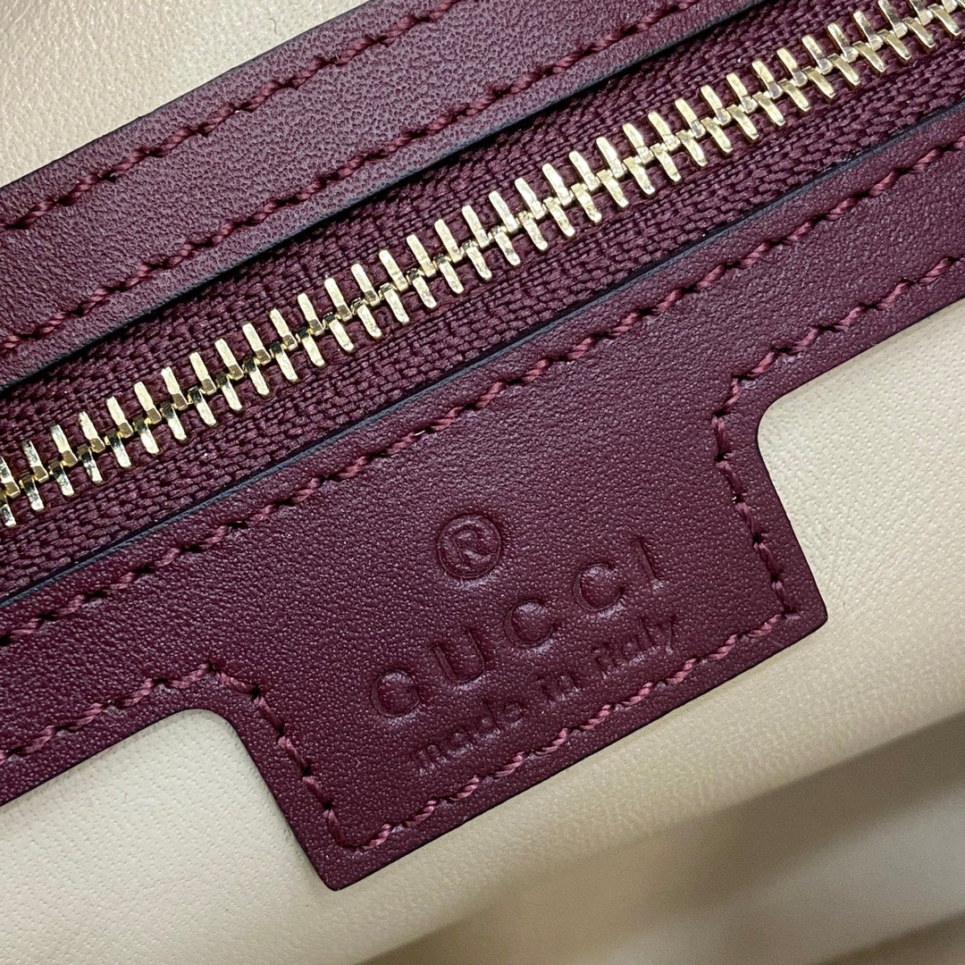 GC  Jackie handbag shoulder bag plain leather 810232 wine red