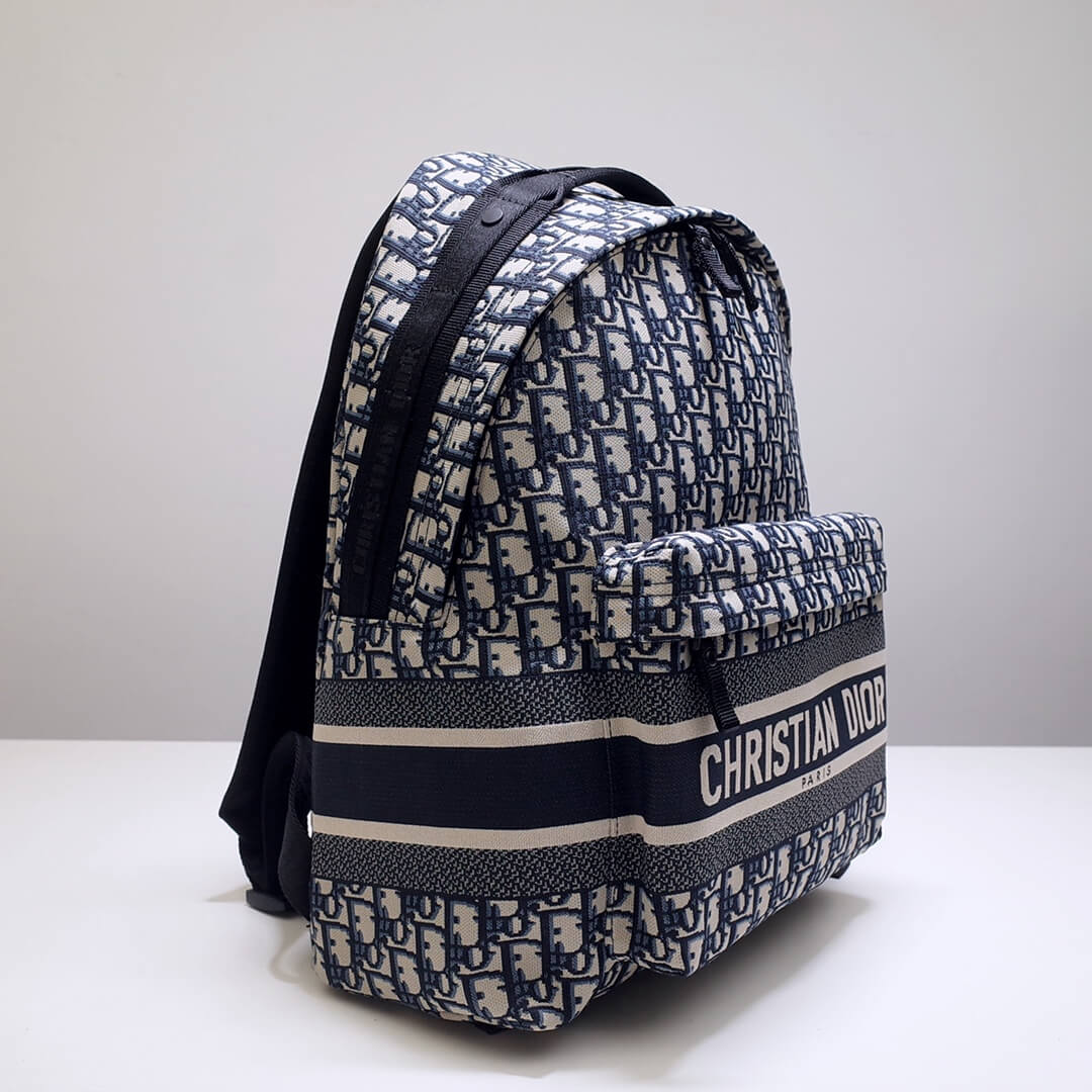 83162l rider oblique backpack dark navy blue white embroidery