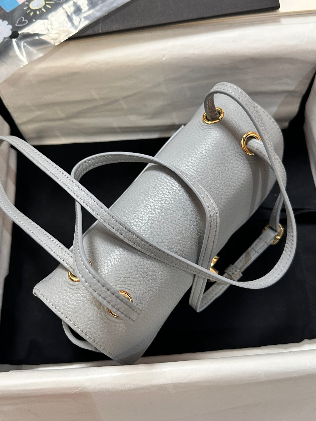 Chanel Maxi Flap Bag Grey Gold Hardware AS6573