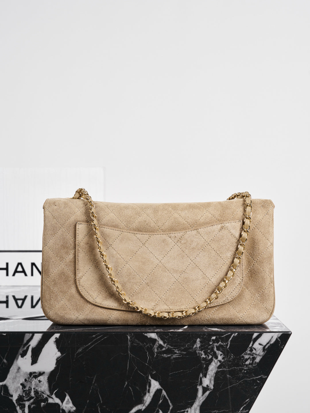 Chanel Maxi Flap Dark Beige Suede - Image 5